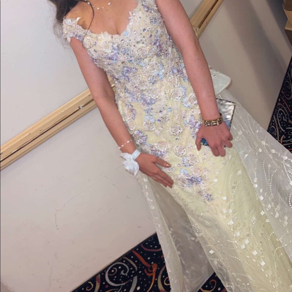 Dress , prom dress , ball gown, neon green